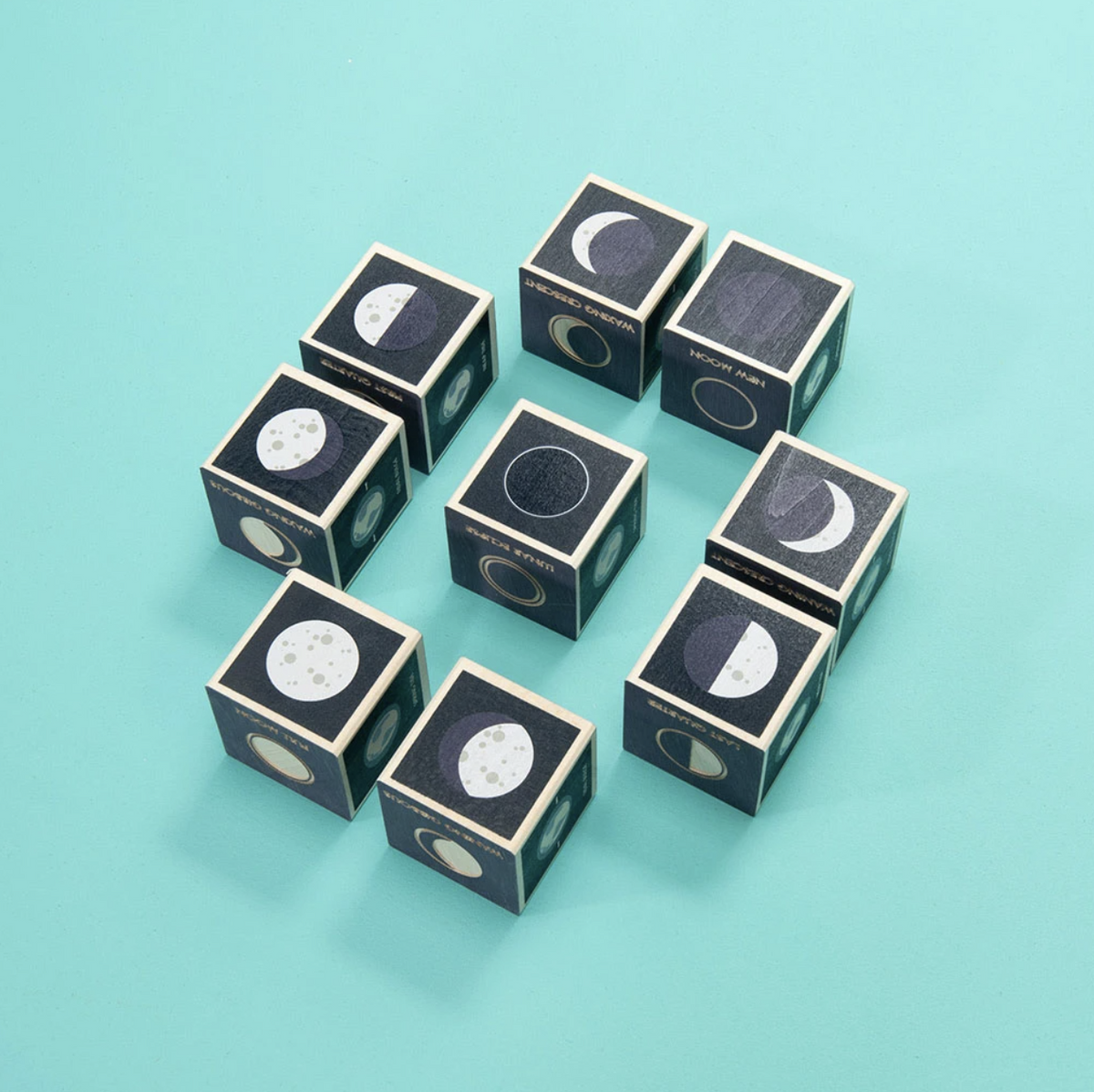 Moon Phase Wooden Blocks by Uncle Goose Toys Uncle Goose