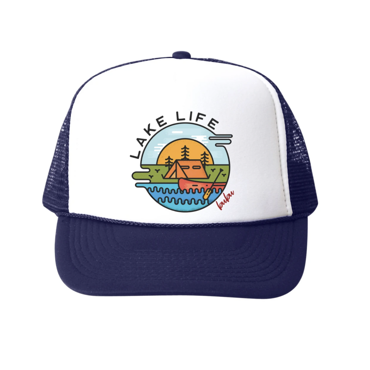 Lake Life Trucker Hat - Navy by Bubu Accessories Bubu