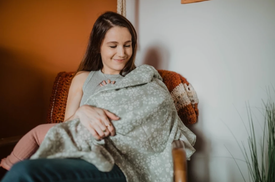 Whimsy Floral Swaddle - Sage Green by Mini Wander Bedding Mini Wander
