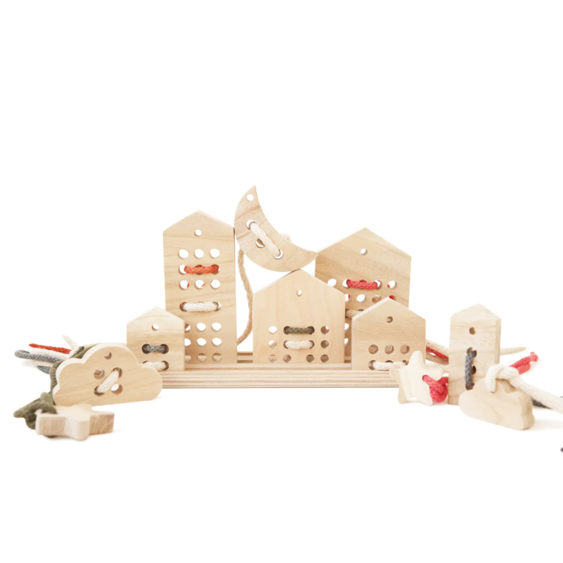 Wooden Lacing Toy Set - Natural Colors by Babai Toys BABAI