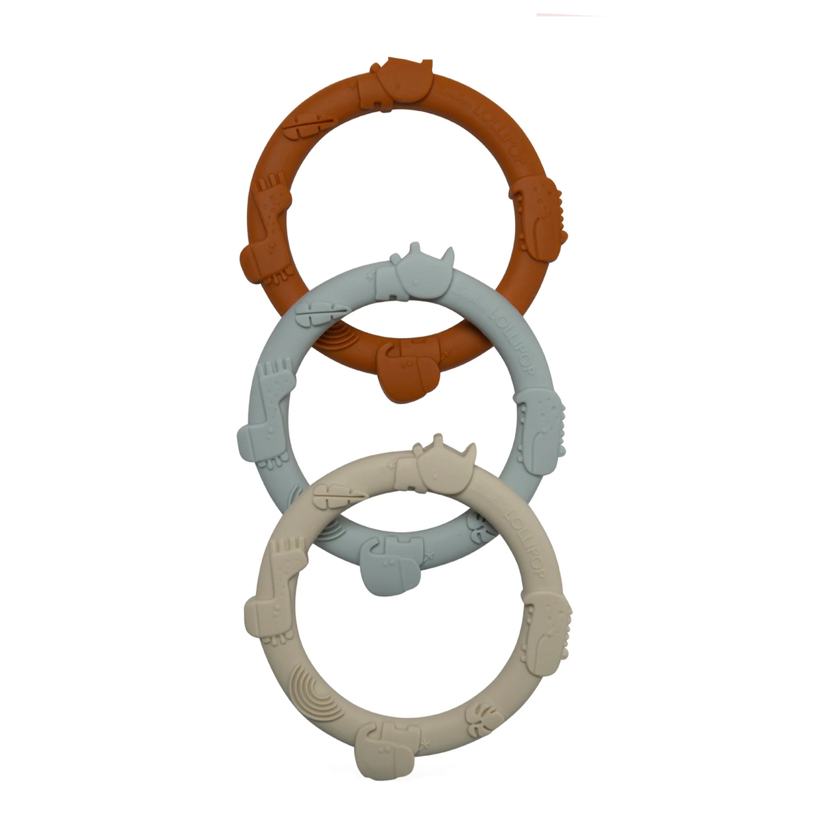 Wild Teething Ring Set - Ginger/Honey by Loulou Lollipop Toys Loulou Lollipop