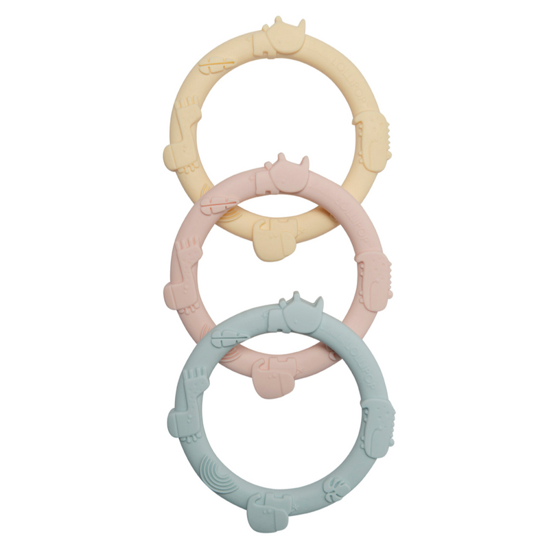 Wild Teething Ring Set - Pastel by Loulou Lollipop