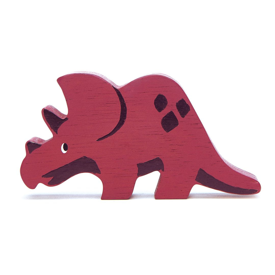 Small Wooden Figurine Toys Tender Leaf Toys Triceratops