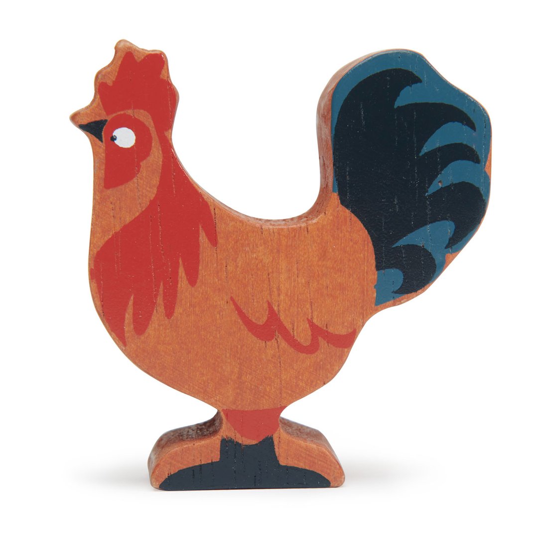 Small Wooden Figurine Toys Tender Leaf Toys Rooster