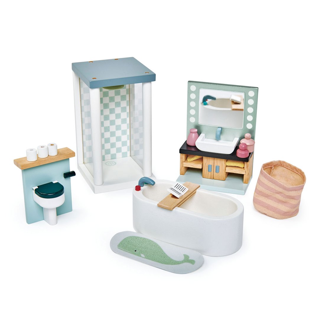 Dolls House Bathroom Wooden Furniture by Tender Leaf Toys Toys Tender Leaf Toys