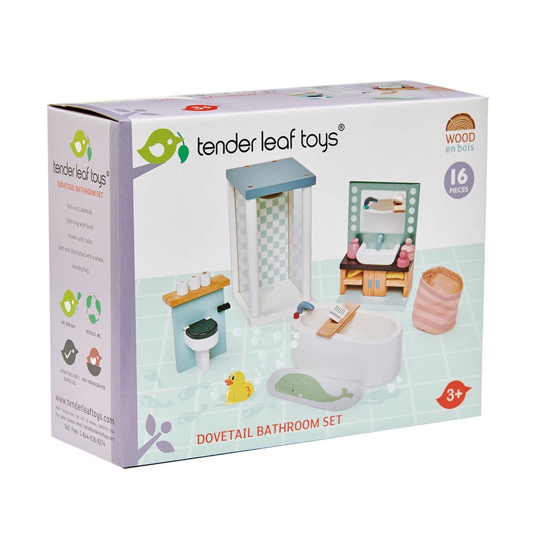 Dolls House Bathroom Wooden Furniture by Tender Leaf Toys Toys Tender Leaf Toys