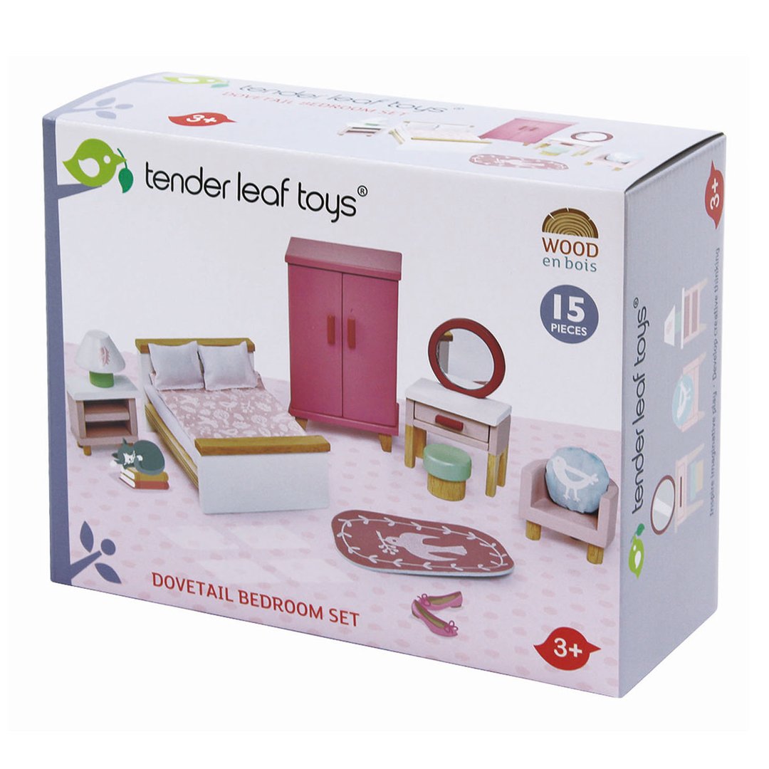 Dolls House Bedroom Wooden Furniture by Tender Leaf Toys Toys Tender Leaf Toys