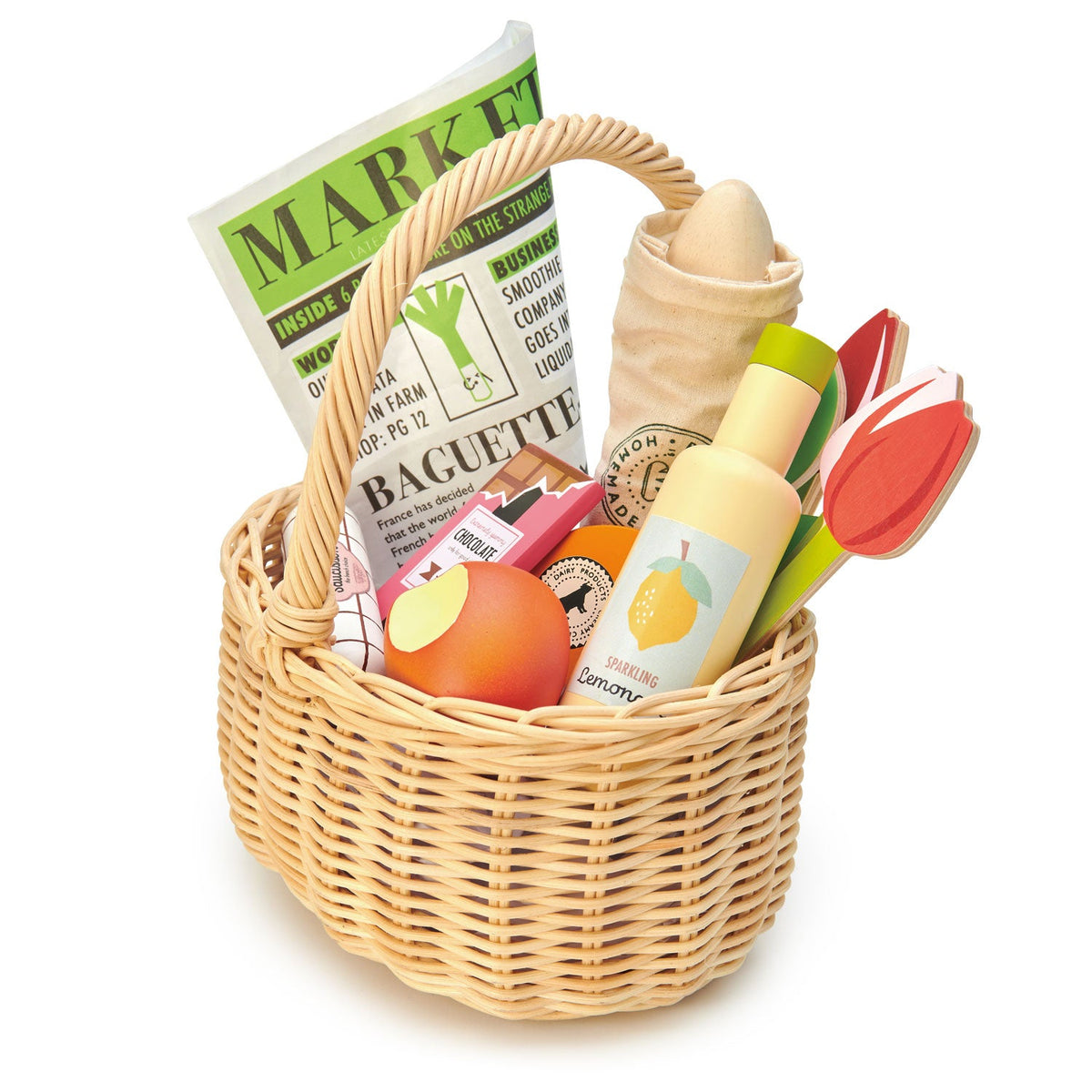 Wicker Shopping Basket by Tender Leaf Toys Toys Tender Leaf Toys