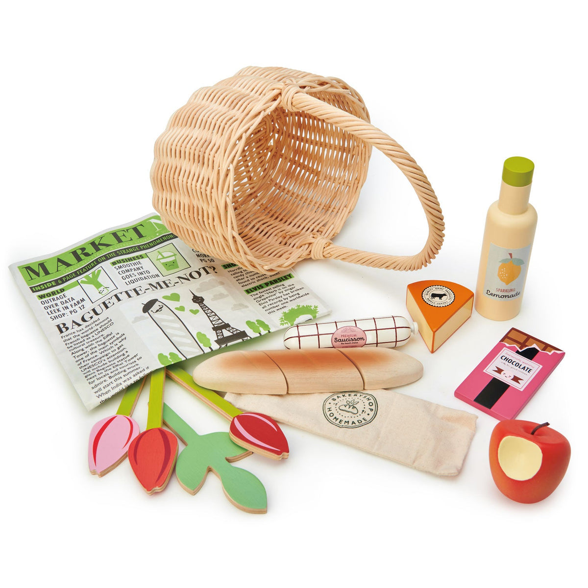 Wicker Shopping Basket by Tender Leaf Toys Toys Tender Leaf Toys