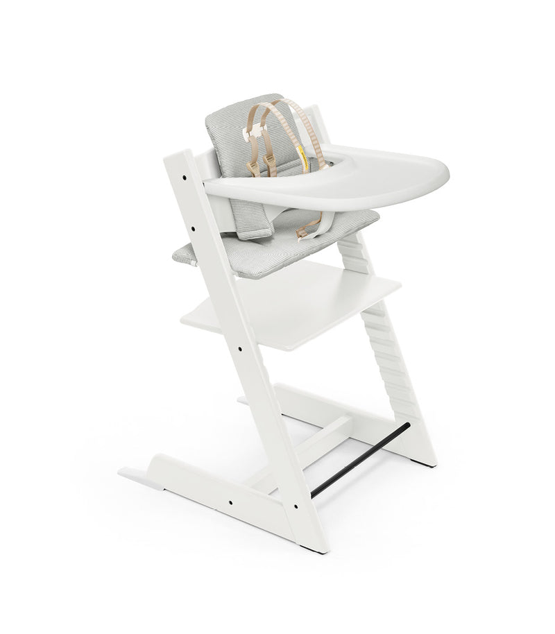 Tripp Trapp Complete High Chair by Stokke Furniture Stokke White With Nordic Grey Cushion  