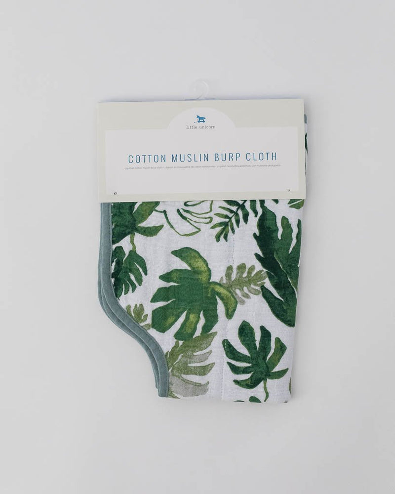 Cotton Muslin Burp Cloth - Tropical Leaf by Little Unicorn Nursing + Feeding Little Unicorn   