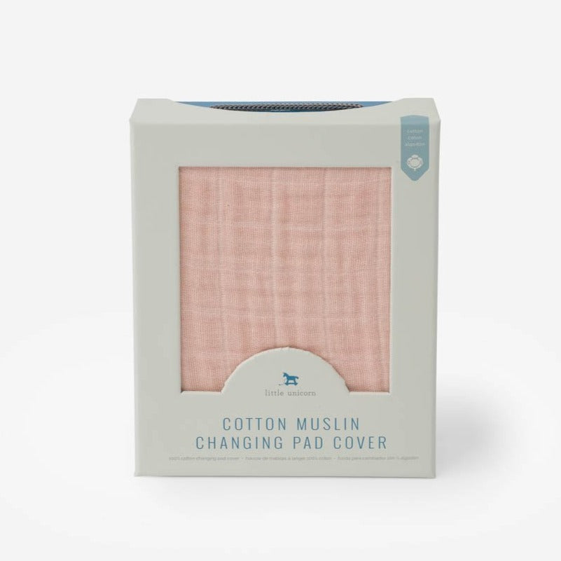 Cotton Muslin Changing Pad Cover - Rose Petal by Little Unicorn Bath + Potty Little Unicorn