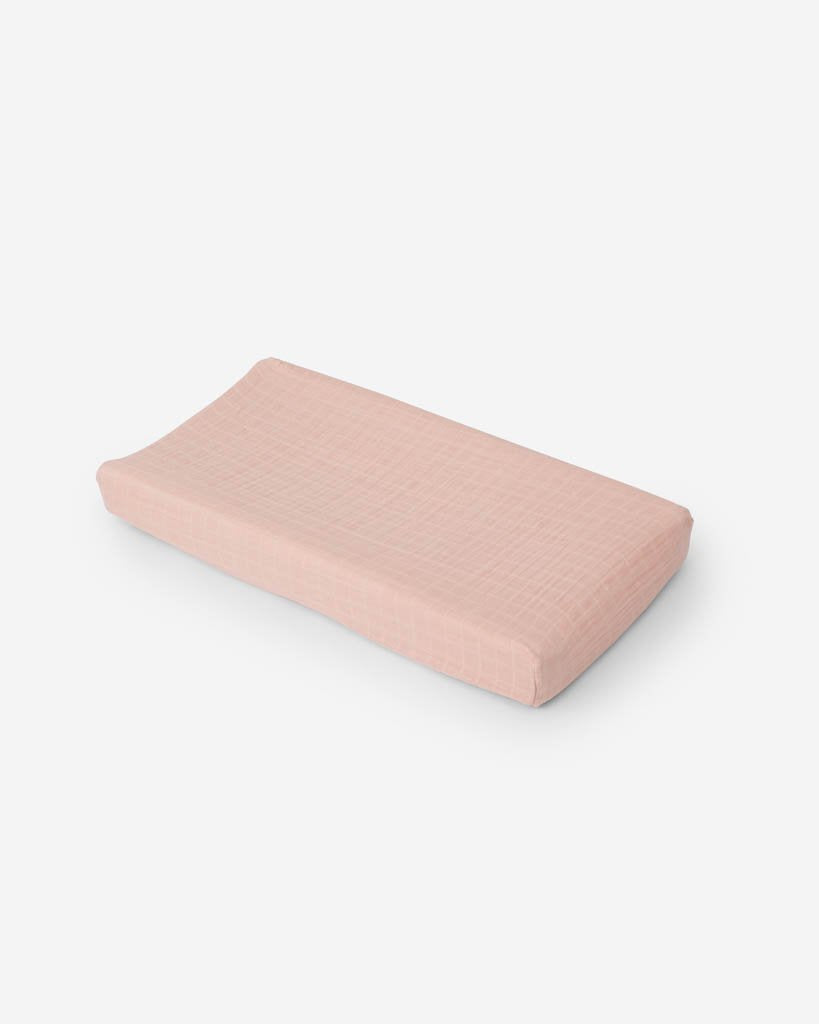 Cotton Muslin Changing Pad Cover - Rose Petal by Little Unicorn Bath + Potty Little Unicorn