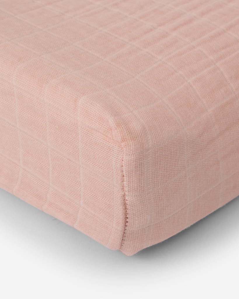 Cotton Muslin Changing Pad Cover - Rose Petal by Little Unicorn Bath + Potty Little Unicorn