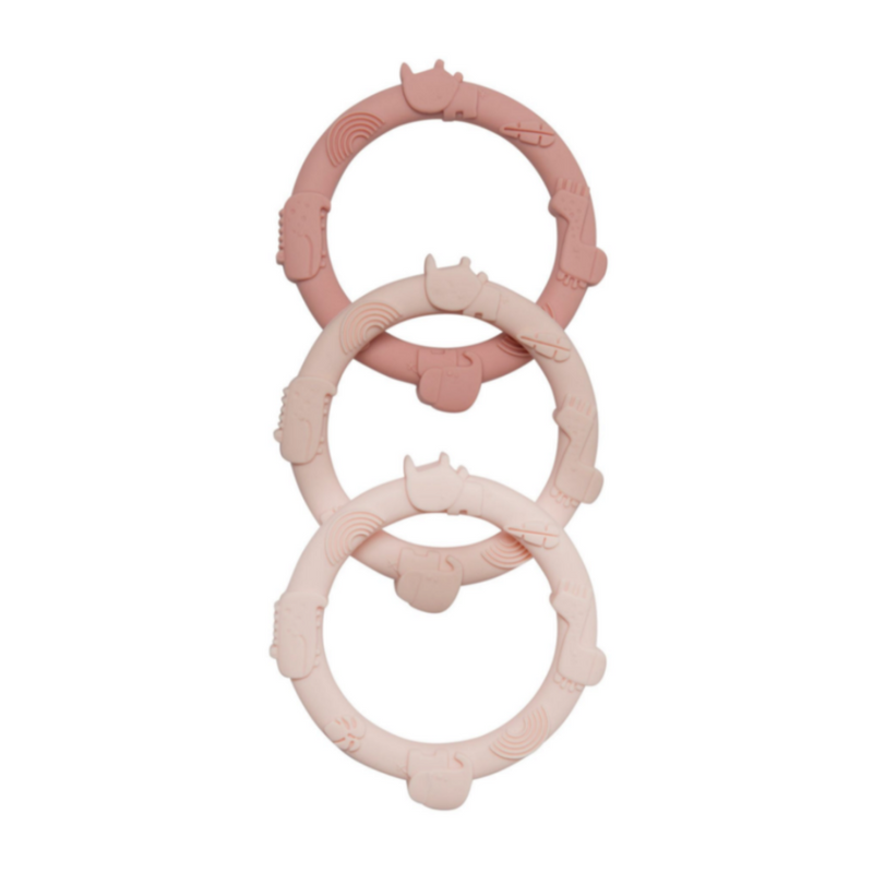 Wild Teething Ring Set - Pink by Loulou Lollipop Toys Loulou Lollipop   