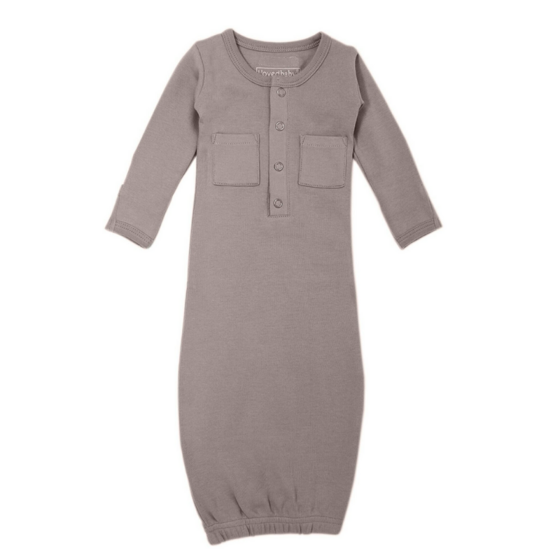 Organic Gown - Light Gray by Loved Baby Apparel Loved Baby PRE/NB  