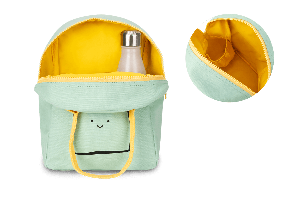 Zipper Lunch Bag - Happy Bread in Mint by Fluf Nursing + Feeding Fluf