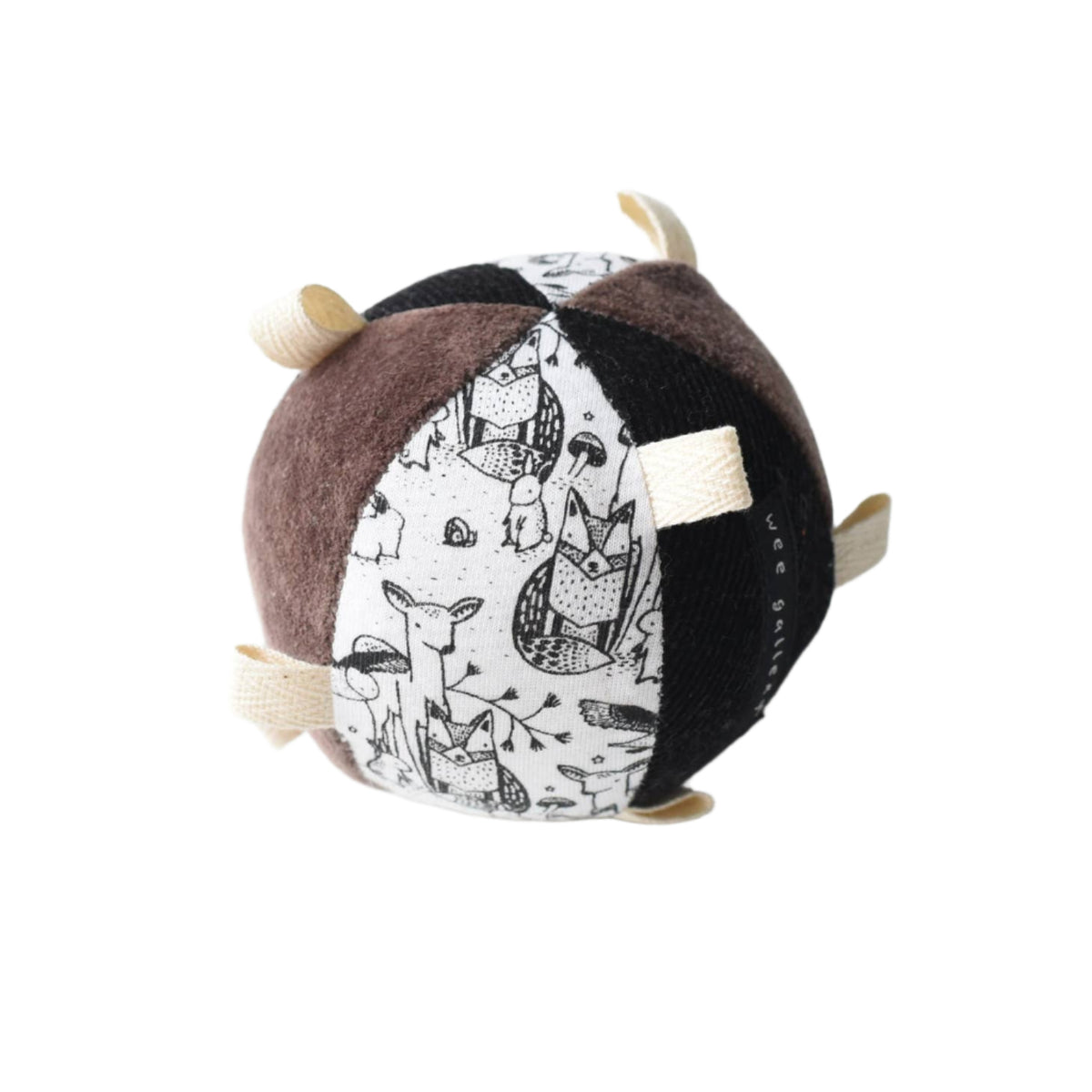 Taggy Ball with Rattle - Woodland by Wee Gallery Toys Wee Gallery