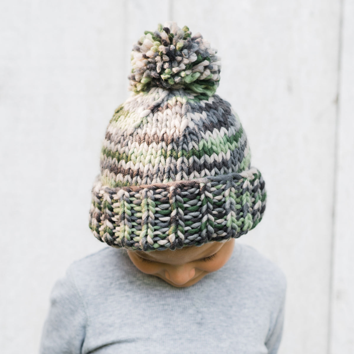 Camouflage Army Green Knit Beanie Hat by Huggalugs Accessories Huggalugs