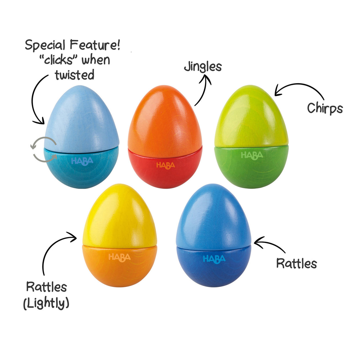 Wooden Musical Eggs - Set of 5 by Haba Toys Haba