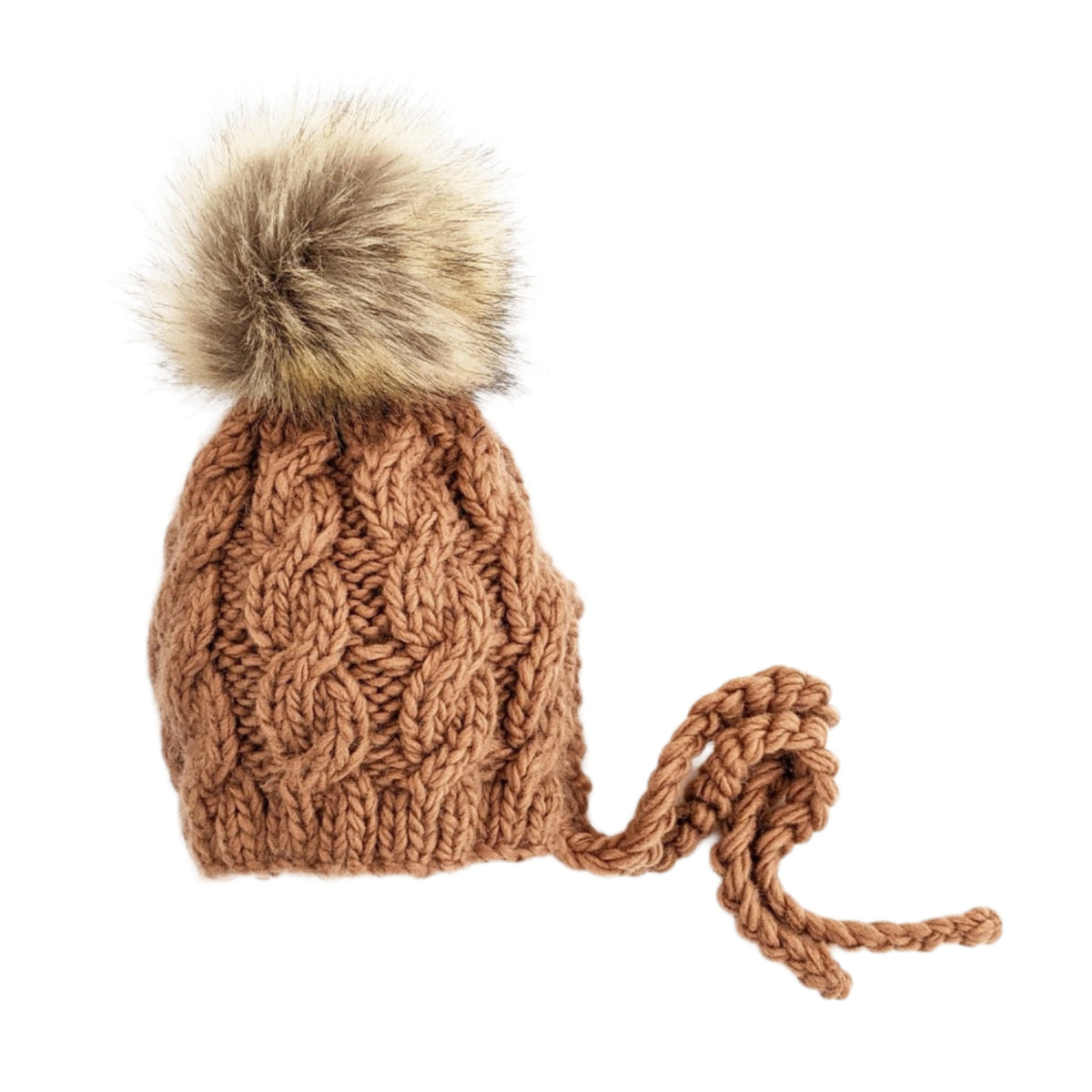 Cable Bonnet - Pecan by Huggalugs Accessories Huggalugs