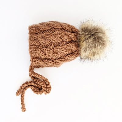 Cable Bonnet - Pecan by Huggalugs Accessories Huggalugs   