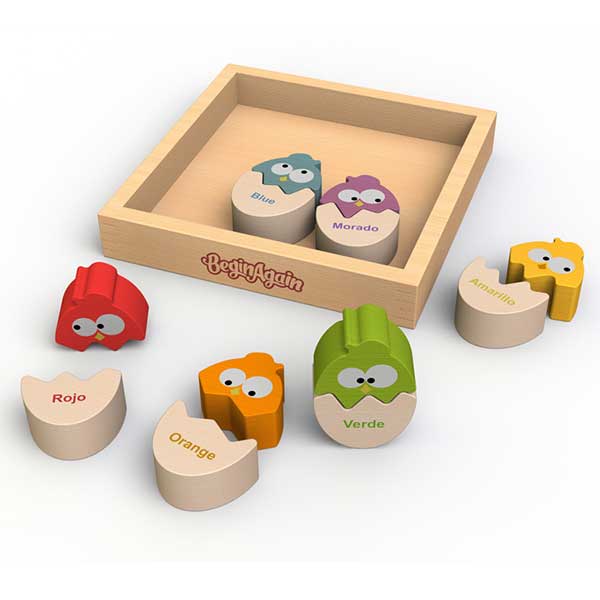 Colors 'N Eggs Wooden Puzzle English/Spanish by Begin Again Toys Begin Again