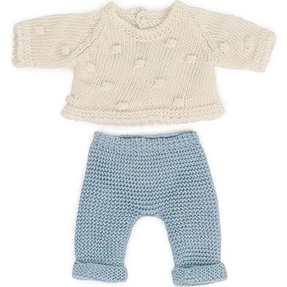 Knitted Doll Outfit 8 1/4" - Sweater & Trousers by Miniland Toys Miniland   