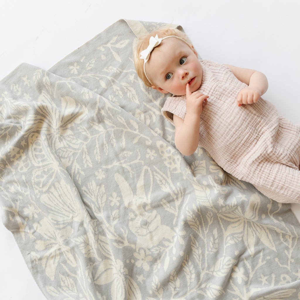 Organic Knit Cotton Blanket - Bunny by The Blueberry Hill Bedding The Blueberry Hill