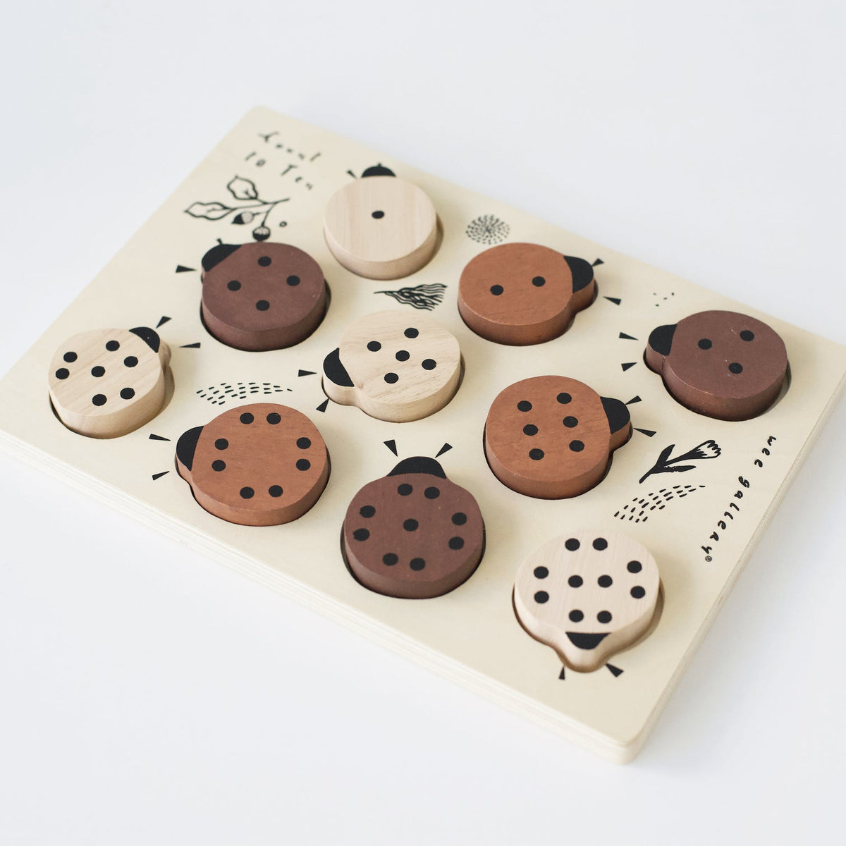 Wooden Tray Puzzle - Count to 10 Ladybugs by Wee Gallery Toys Wee Gallery
