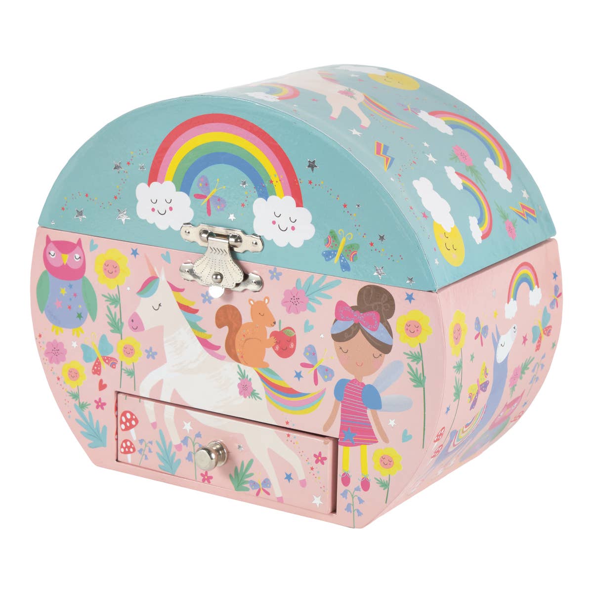 Musical Jewelry Box Oval Shape - Rainbow Fairy by Floss & Rock Accessories Floss & Rock