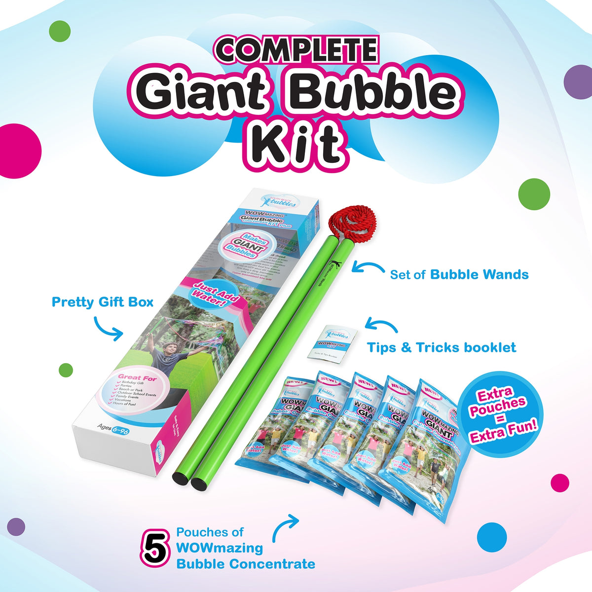 WOWmazing Giant Bubble Kit Plus Toys South Beach Bubbles