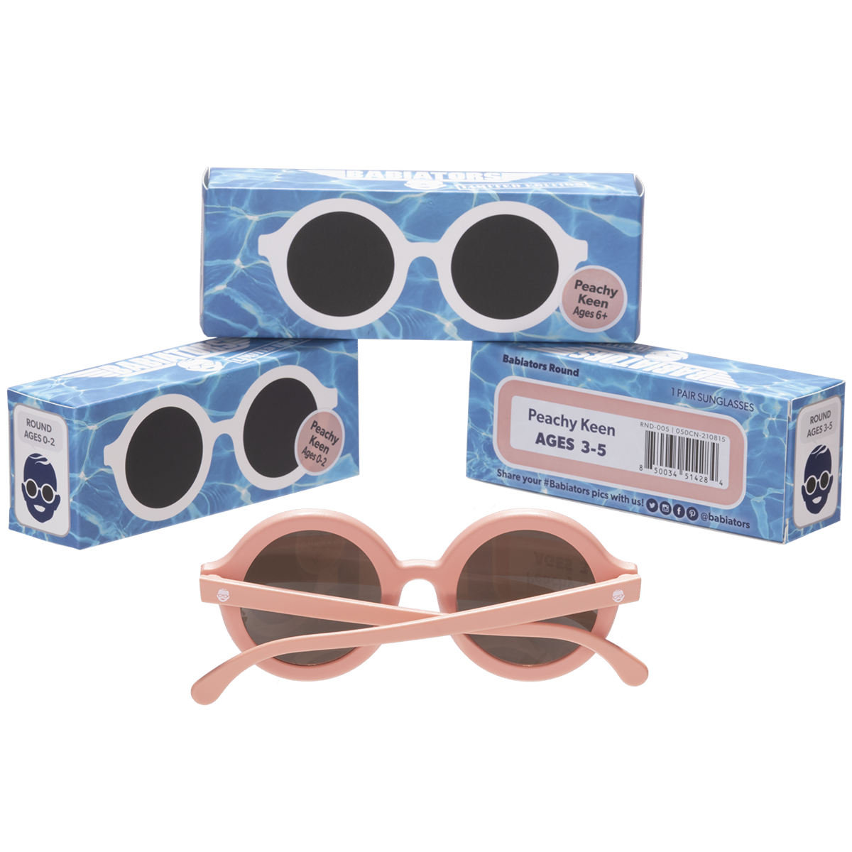 Euro Round Sunglasses - Peachy Keen with Amber Lens by Babiators Accessories Babiators