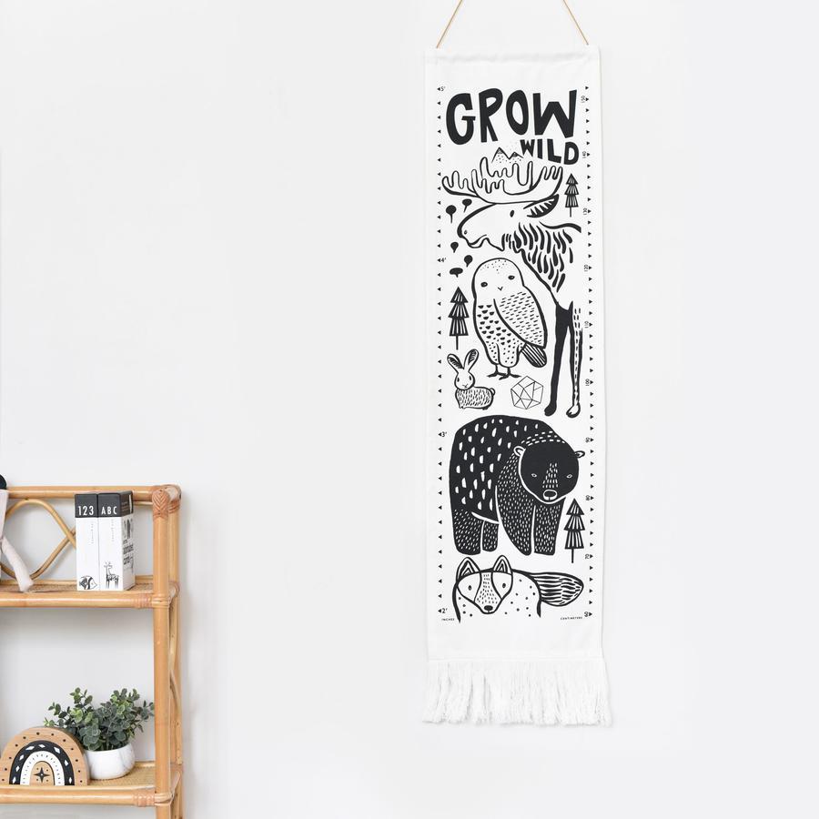 Organic Canvas Growth Chart - Nordic by Wee Gallery Decor Wee Gallery