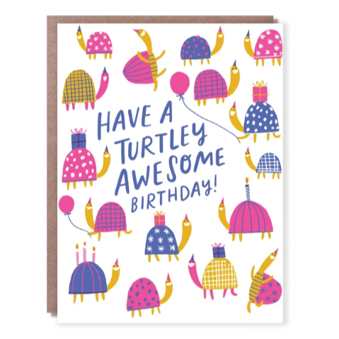 Turtley Awesome Birthday Card by Egg Press Paper Goods + Party Supplies Egg Press   