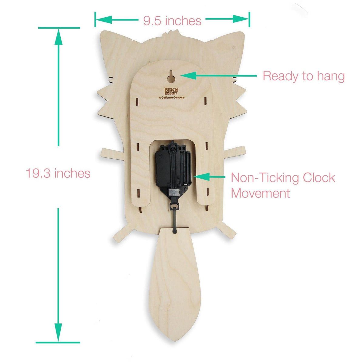Hunter the Fox Single Pendulum Clock by Birch Robot Decor Birch Robot