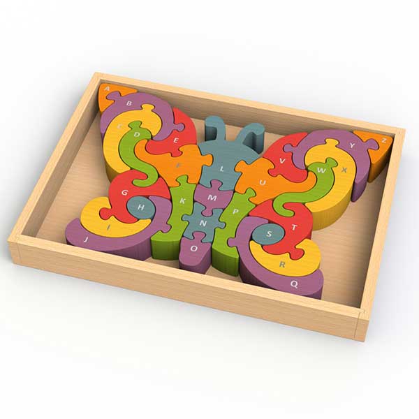 Butterfly A to Z Wooden Puzzle by Begin Again Toys Begin Again