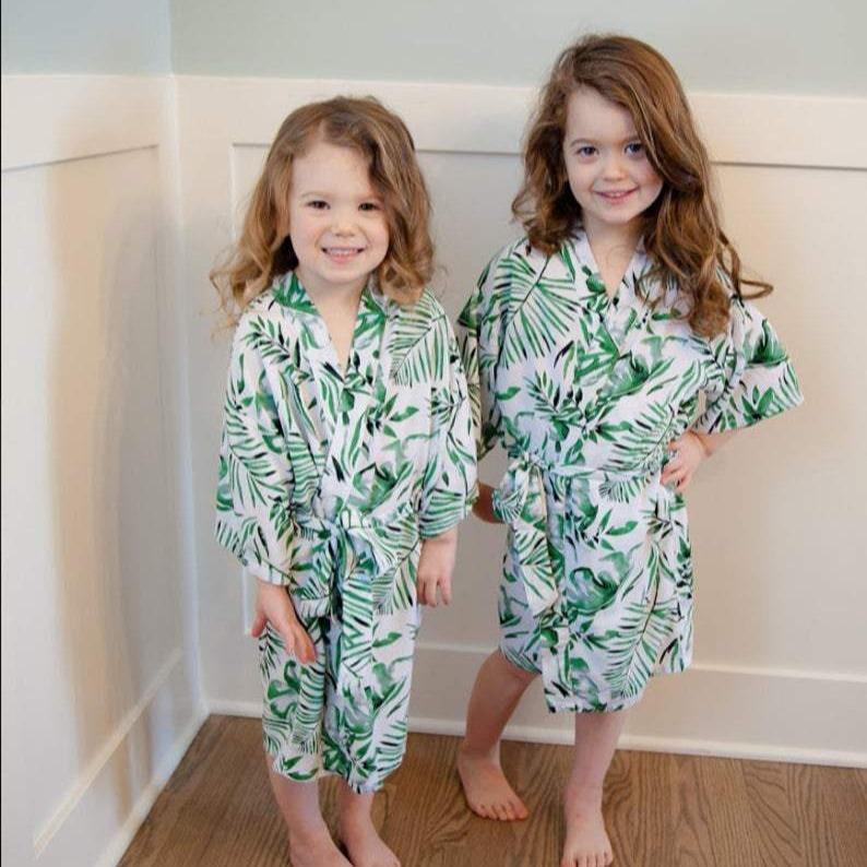 Kids Robe (3-5Y) - Palm Leaf by May and Joy Bath + Potty May and Joy