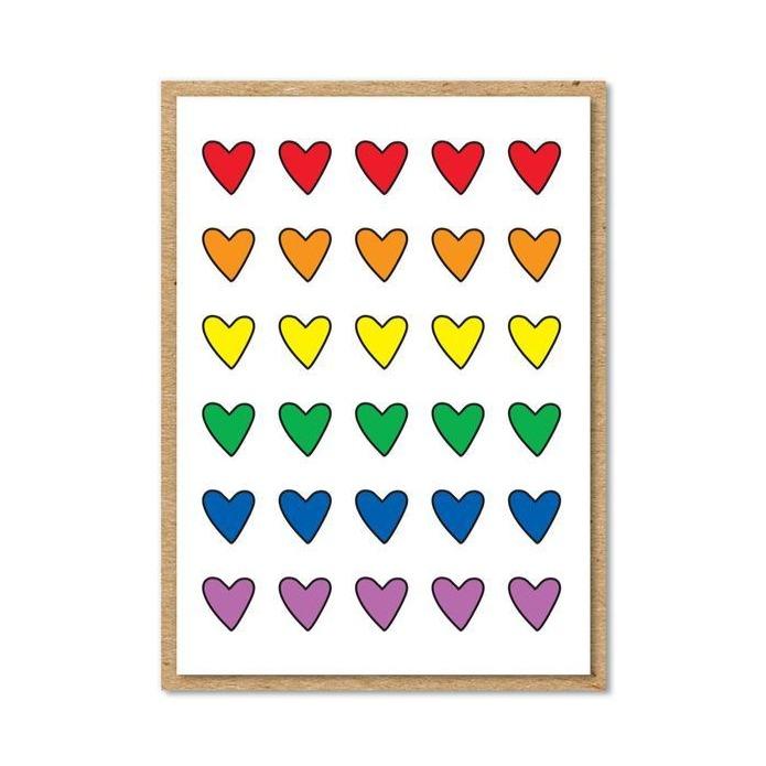 Rainbow Hearts Enclosure Card Paper Goods + Party Supplies Near Modern Disaster