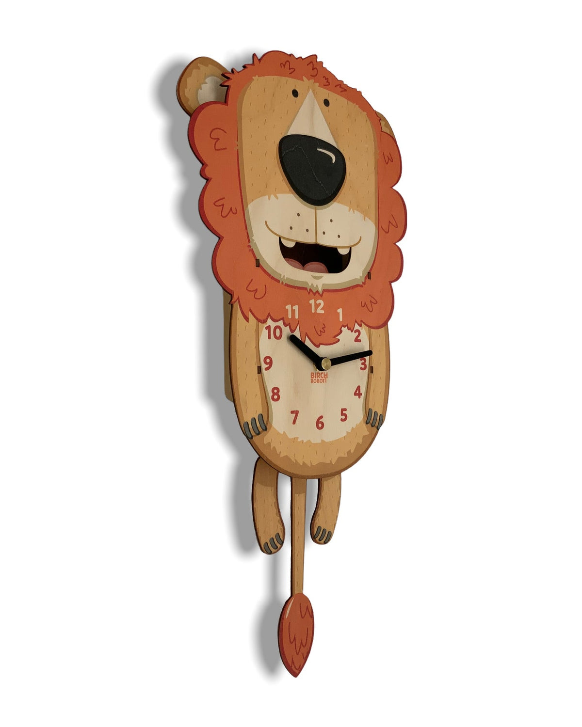 Oliver the Lion Double Pendulum Clock by Birch Robot Decor Birch Robot