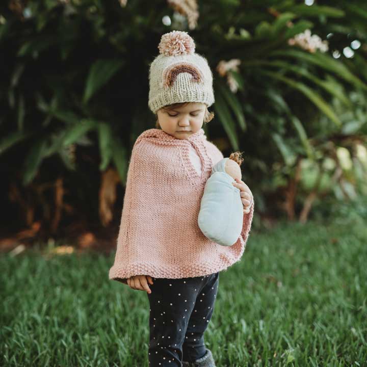 Mauve Rainbow Knit Hat by Huggalugs Accessories Huggalugs