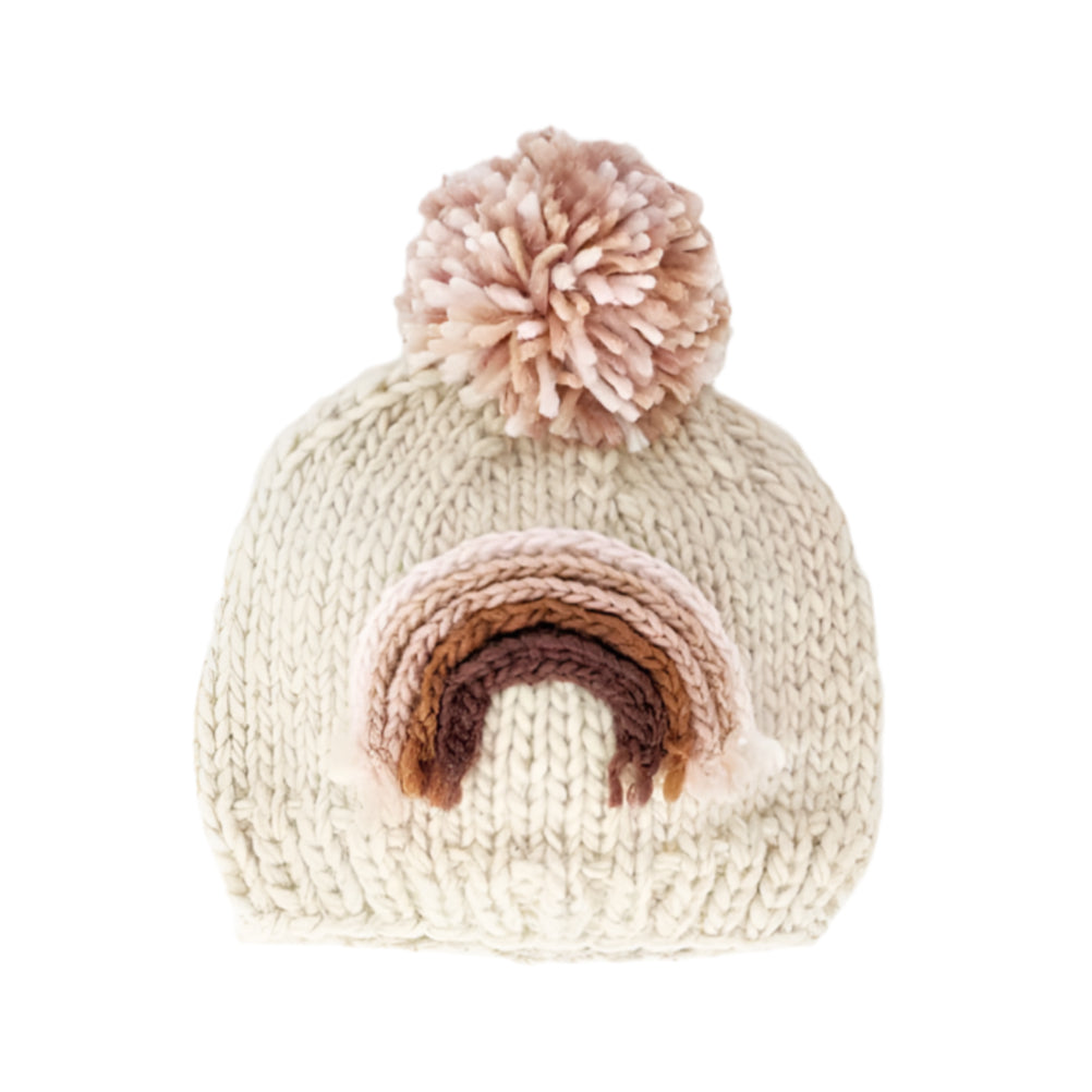 Mauve Rainbow Knit Hat by Huggalugs Accessories Huggalugs
