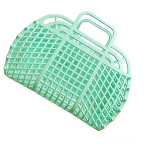 Large Retro Jelly Basket Accessories JustforZo Boutique Mint  