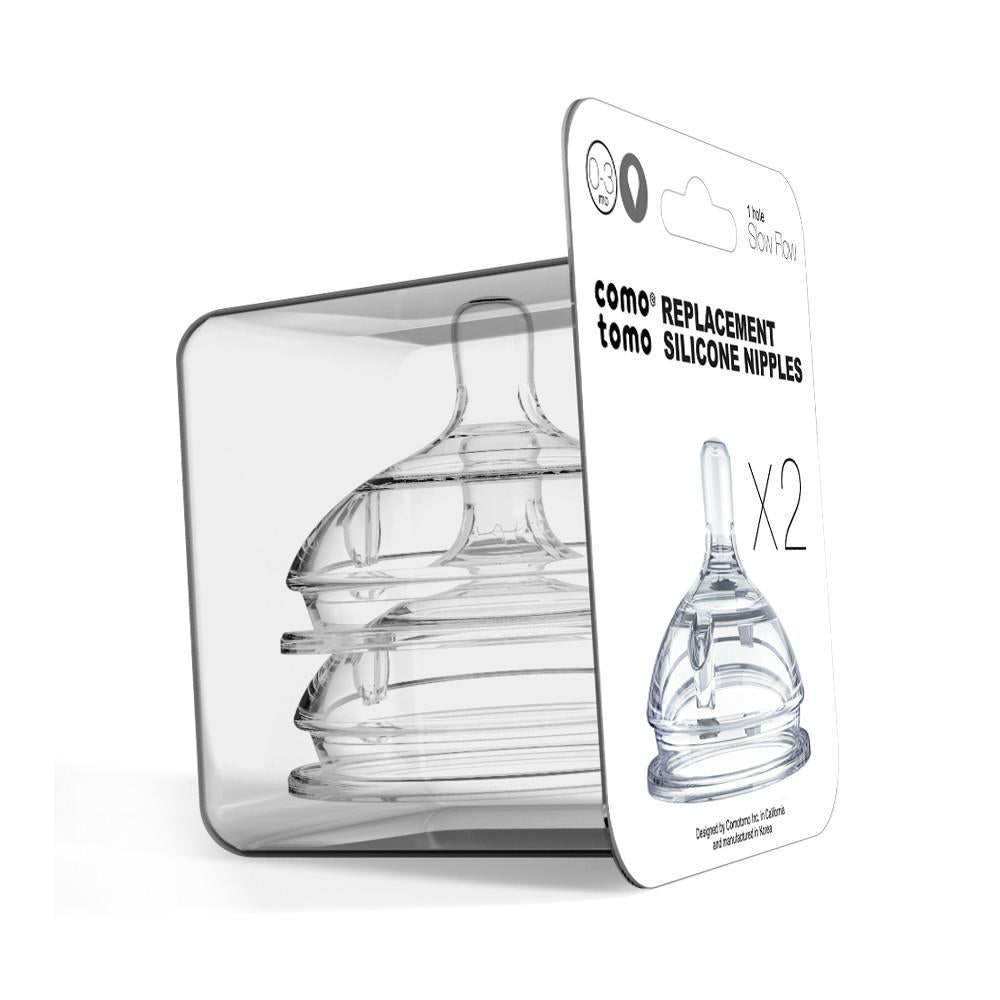 Comotomo Natural Teat Silicone Nipple - Slow Flow Nursing + Feeding Comotomo
