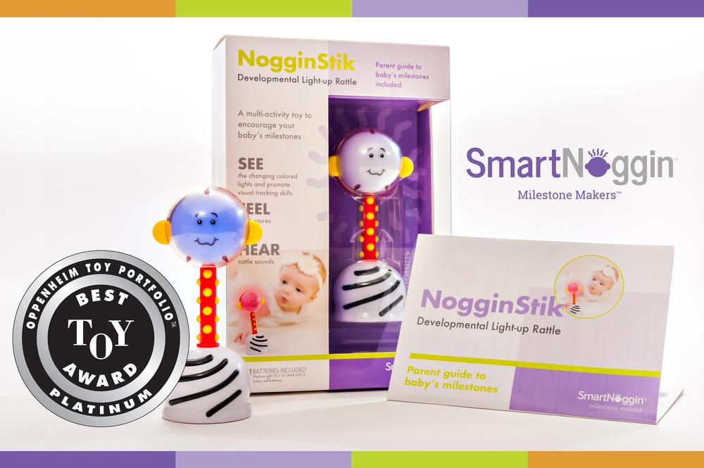 NogginStik Developmental Light-Up Rattle Toys SmartNoggin