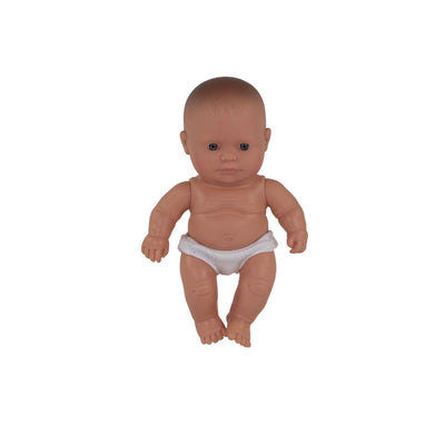Newborn Baby Doll Caucasian Boy 8 1/4" by Miniland Toys Miniland   