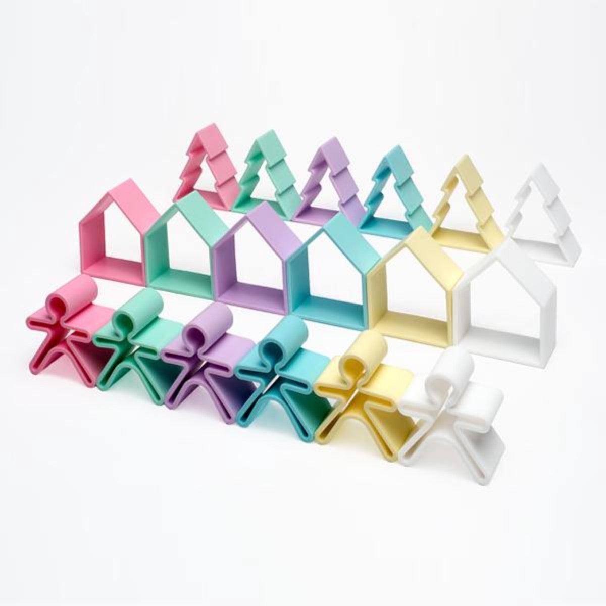 Kids, Houses + Trees 6pk - Pastel by Dëna Toys Dëna