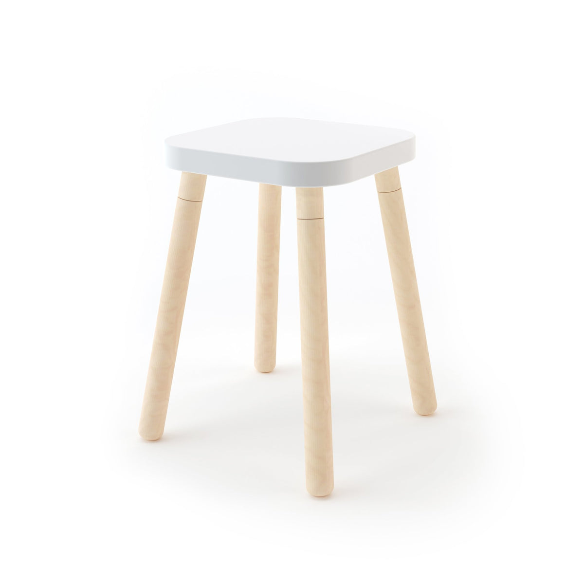 Square Stool - Birch / White by Oeuf Furniture Oeuf
