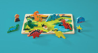 Let's Play 16 Piece Wood Puzzle - Dinosaurs by Crocodile Creek Toys Crocodile Creek   