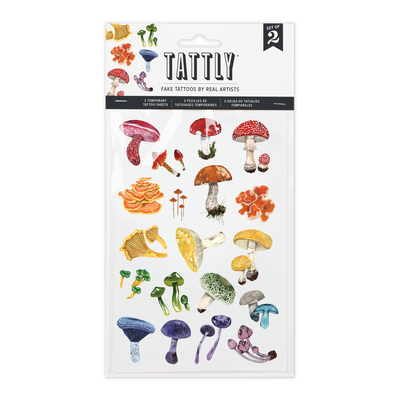Colorful Mushrooms Sheet Tattoos - Set of 2 by Tattly Accessories Tattly   